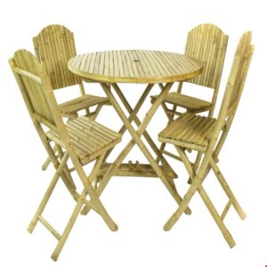 Bamboe tafelset met stoelen