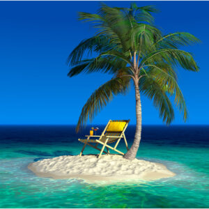 Decordoek 'Tropisch eiland' 2,5 x 2,3 meter