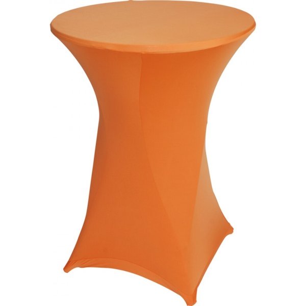 Statafel Ø80cm + stretch rok oranje
