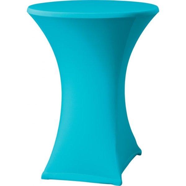 Statafel Ø80cm + stretch rok turqoise