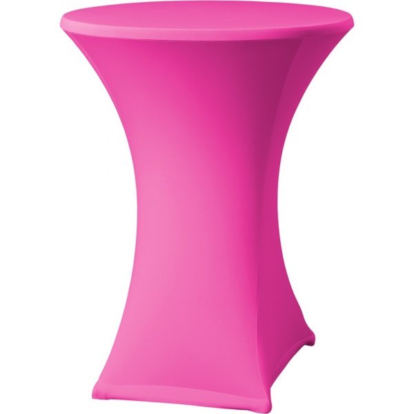 Statafel Ø80cm + stretch rok roze