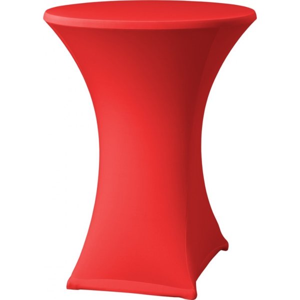 Statafel Ø80cm + stretch rok rood