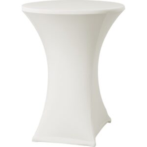 Statafel Ø80cm + stretch rok wit