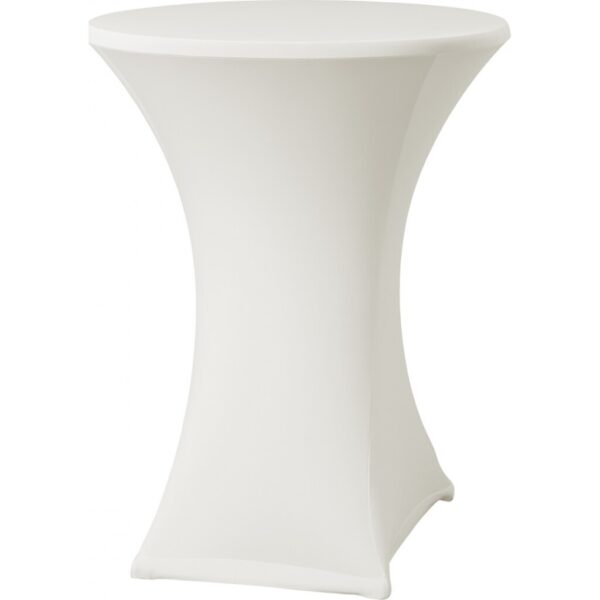Statafel Ø80cm + stretch rok wit