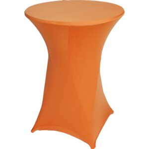 Statafel Ø80cm + stretch rok oranje