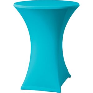 Statafel Ø80cm + stretch rok turqoise