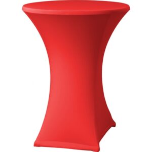Statafel Ø80cm + stretch rok rood