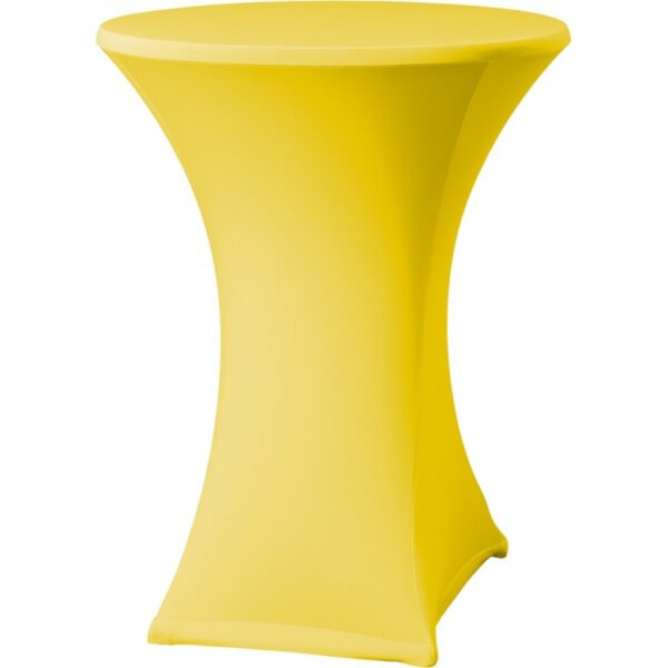Statafel Ø80cm + stretch rok geel