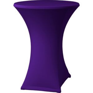 Statafel Ø80cm + stretch rok paars
