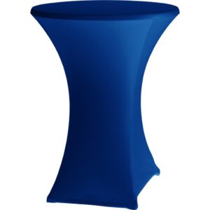 Statafel Ø80cm + stretch rok blauw